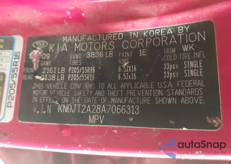 2010 Kia Soul + из США, поврежденный, VIN KNDJT2A28A7066313